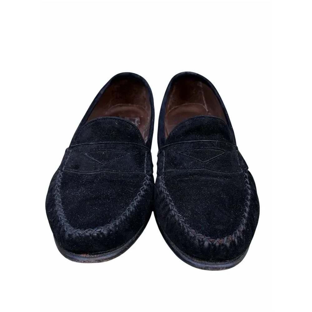 Cole Haan Tori Black Suede Penny Loafers/Flats Shoes 5.5 Classic Preppy